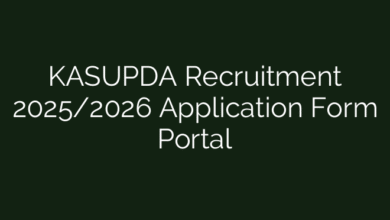 KASUPDA Recruitment 2025/2026 Application Form Portal