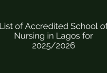 List of Accredited School of Nursing in Lagos for 2025/2026