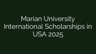 Marian University International Scholarships in USA 2025