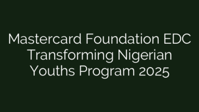 Mastercard Foundation EDC Transforming Nigerian Youths Program 2025