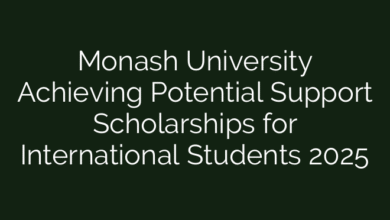 Monash University Achieving Potential Support Scholarships for International Students 2025