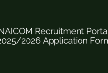 NAICOM Recruitment Portal 2025/2026 Application Form