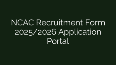 NCAC Recruitment Form 2025/2026 Application Portal