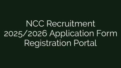 NCC Recruitment 2025/2026 Application Form Registration Portal