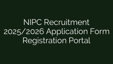 NIPC Recruitment 2025/2026 Application Form Registration Portal