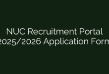 NUC Recruitment Portal 2025/2026 Application Form
