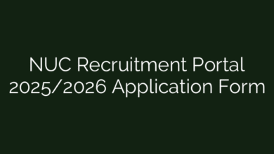 NUC Recruitment Portal 2025/2026 Application Form