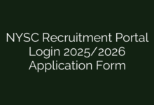 NYSC Recruitment Portal Login 2025/2026 Application Form
