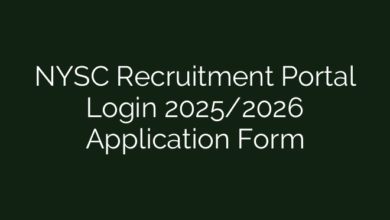 NYSC Recruitment Portal Login 2025/2026 Application Form