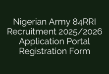 Nigerian Army 84RRI Recruitment 2025/2026 Application Portal Registration Form