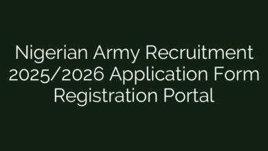 Nigerian Army Recruitment 2025/2026 Application Form Registration Portal