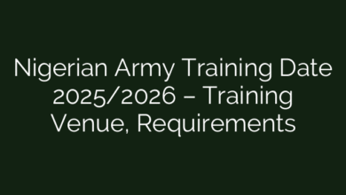 Nigerian Army Training Date 2025/2026 – Training Venue, Requirements