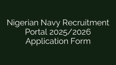 Nigerian Navy Recruitment Portal 2025/2026 Application Form