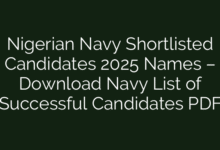 Nigerian Navy Shortlisted Candidates 2025 Names – Download Navy List of Successful Candidates PDF