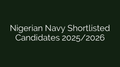 Nigerian Navy Shortlisted Candidates 2025/2026