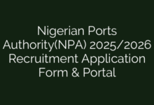 Nigerian Ports Authority(NPA) 2025/2026 Recruitment Application Form & Portal