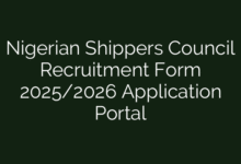 Nigerian Shippers Council Recruitment Form 2025/2026 Application Portal