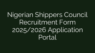Nigerian Shippers Council Recruitment Form 2025/2026 Application Portal