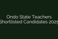 Ondo State Teachers Shortlisted Candidates 2025