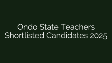 Ondo State Teachers Shortlisted Candidates 2025