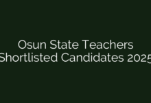 Osun State Teachers Shortlisted Candidates 2025