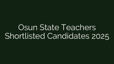 Osun State Teachers Shortlisted Candidates 2025