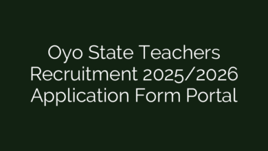 Oyo State Teachers Recruitment 2025/2026 Application Form Portal
