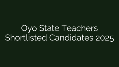 Oyo State Teachers Shortlisted Candidates 2025