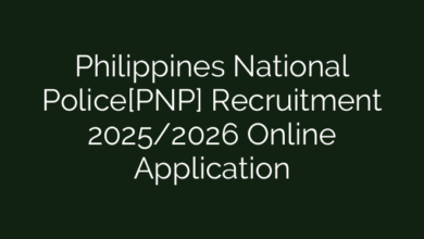 Philippines National Police[PNP] Recruitment 2025/2026 Online Application