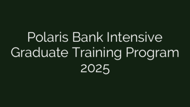 Polaris Bank Intensive Graduate Training Program 2025