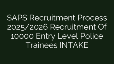 SAPS Recruitment Process 2025/2026 Recruitment Of 10000 Entry Level Police Trainees INTAKE