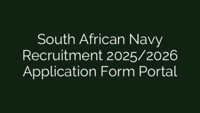 South African Navy Recruitment 2025/2026 Application Form Portal