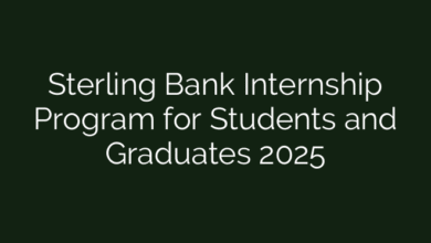 Sterling Bank Internship Program for Students and Graduates 2025