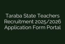 Taraba State Teachers Recruitment 2025/2026 Application Form Portal