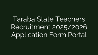 Taraba State Teachers Recruitment 2025/2026 Application Form Portal