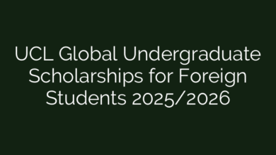 UCL Global Undergraduate Scholarships for Foreign Students 2025/2026