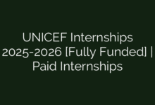 UNICEF Internships 2025-2026 [Fully Funded] | Paid Internships