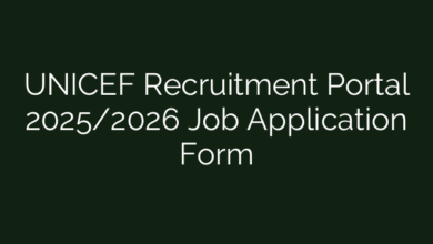 UNICEF Recruitment Portal 2025/2026 Job Application Form