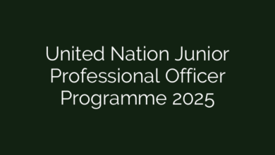 United Nation Junior Professional Officer Programme 2025