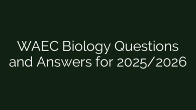 WAEC Biology Questions and Answers for 2025/2026