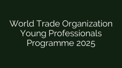World Trade Organization Young Professionals Programme 2025