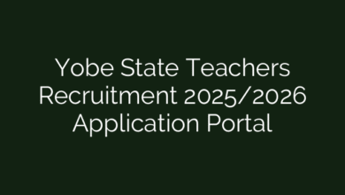 Yobe State Teachers Recruitment 2025/2026 Application Portal