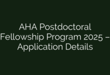 AHA Postdoctoral Fellowship Program 2025 – Application Details