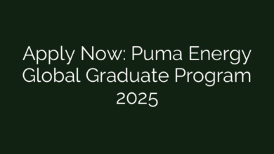 Apply Now: Puma Energy Global Graduate Program 2025