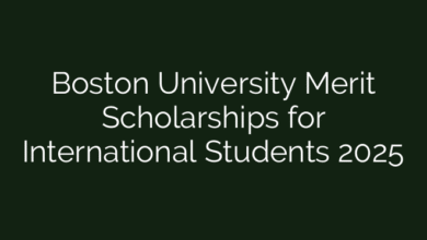 Boston University Merit Scholarships for International Students 2025