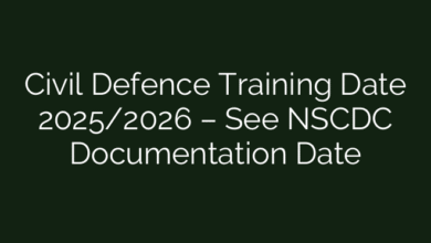 Civil Defence Training Date 2025/2026 – See NSCDC Documentation Date