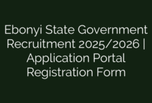 Ebonyi State Government Recruitment 2025/2026 | Application Portal Registration Form