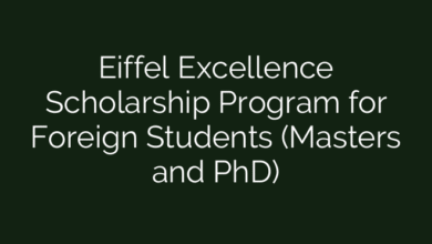 Eiffel Excellence Scholarship Program for Foreign Students (Masters and PhD)