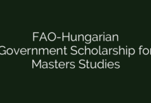 FAO-Hungarian Government Scholarship for Masters Studies