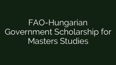 FAO-Hungarian Government Scholarship for Masters Studies